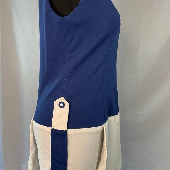 Vintage 1970s Drop Waist Navy Tennis Dress with Built-In Shorts – Size M - Picture 15 of 16